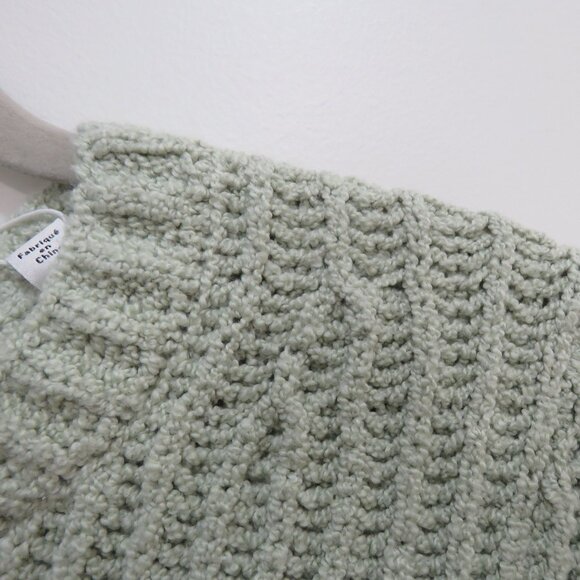 VINCE Crimped Cotton Crew Neck Sweater in White Jade Cropped Minimal Size XS NWT - Picture 4 of 14